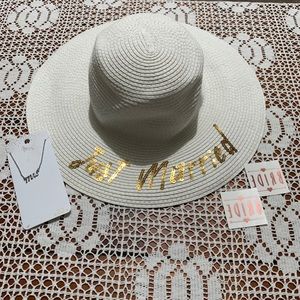 Bride bundle Floppy hat, Necklace and temp tattoos